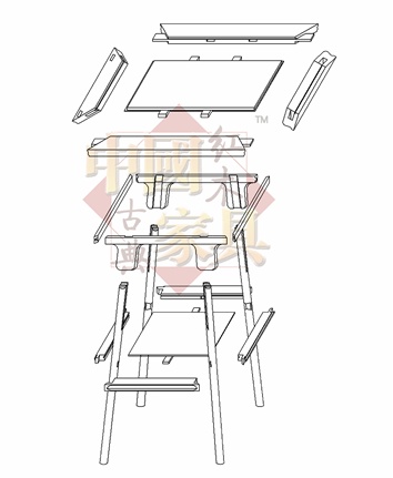 0-1、花梨木带屉板平头案爆破分解图_副本1_看图王