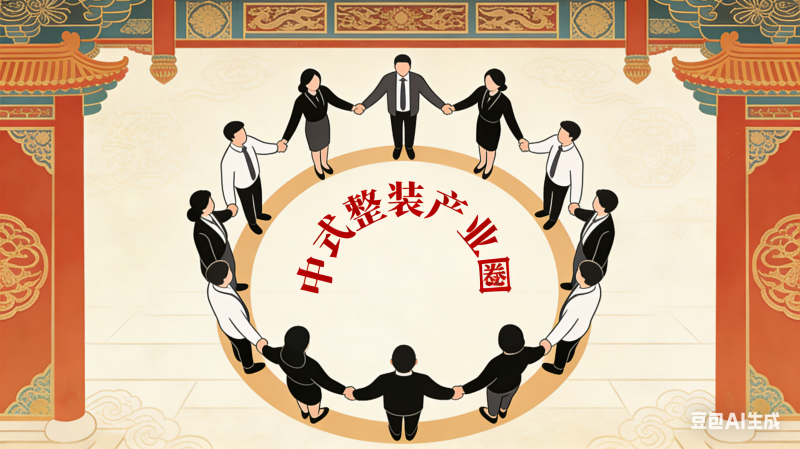 制作中式整装产业圈图